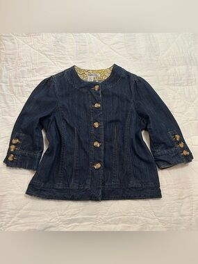 WinterSilks Retro Denim Jacket 3/4 Sleeve Womens 14 60’s Layering Spring